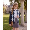 image:imageGRACE KARIN Girls Cardigan Sweater Button Argyle Knit School Uniform 614Y  Long Sleeve Crew Neck Ribbed Knitted Cardigan Soft Stretch Fabric for Casual School Daily Preppy Classic Kids Children YouthNavy