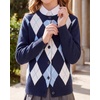 image:imageGRACE KARIN Girls Cardigan Sweater Button Argyle Knit School Uniform 614Y  Long Sleeve Crew Neck Ribbed Knitted Cardigan Soft Stretch Fabric for Casual School Daily Preppy Classic Kids Children YouthNavy