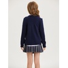 image:imageGRACE KARIN Girls Cardigan Sweater Button Argyle Knit School Uniform 614Y  Long Sleeve Crew Neck Ribbed Knitted Cardigan Soft Stretch Fabric for Casual School Daily Preppy Classic Kids Children YouthNavy