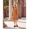 image:imageGRACE KARIN Girls Fall Cotton Dress Long Sleeve Smocked Dresses for 714Y  Layered Square Neck Lace Trim Flowy Casual School Party Formal Birthday Christmas Holiday ALine Kids ClothesPumpkin Orange