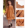 image:imageGRACE KARIN Girls Fall Cotton Dress Long Sleeve Smocked Dresses for 714Y  Layered Square Neck Lace Trim Flowy Casual School Party Formal Birthday Christmas Holiday ALine Kids ClothesPumpkin Orange