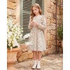 image:imageGRACE KARIN Girls Fall Long Sleeve Dress Floral Ruffle Dresses Size 714  Smocked Waist Crew Neck School Casual Holiday Church Party Birthday Christmas Flowy Aline Midi DressesApricot Floral