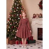 image:imageGRACE KARIN Girls Fall Long Sleeve Dress Floral Ruffle Dresses Size 714  Smocked Waist Crew Neck School Casual Holiday Church Party Birthday Christmas Flowy Aline Midi DressesBurgundy Floral