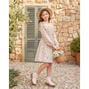 image:imageGRACE KARIN Girls Fall Long Sleeve Dress Floral Ruffle Dresses Size 714  Smocked Waist Crew Neck School Casual Holiday Church Party Birthday Christmas Flowy Aline Midi DressesApricot Floral