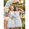 image:imageGRACE KARIN Girls Hawaiian Dress Floral Chiffon ALine Sleeveless Summer Sundress for Beach Vacation Party 716Apricot Blue Floral