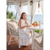 image:imageGRACE KARIN Girls Hawaiian Dress Floral Chiffon ALine Sleeveless Summer Sundress for Beach Vacation Party 716Apricot Blue Floral