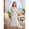 image:imageGRACE KARIN Girls Hawaiian Dress Floral Chiffon ALine Sleeveless Summer Sundress for Beach Vacation Party 716Apricot Blue Floral