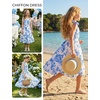 image:imageGRACE KARIN Girls Hawaiian Dress Floral Chiffon ALine Sleeveless Summer Sundress for Beach Vacation Party 716Blue Willow