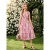 image:imageGRACE KARIN Girls Hawaiian Dress Floral Chiffon ALine Sleeveless Summer Sundress for Beach Vacation Party 716Blush Pink Paisley