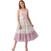 image:imageGRACE KARIN Girls Hawaiian Dress Floral Chiffon ALine Sleeveless Summer Sundress for Beach Vacation Party 716Colorblock Garden