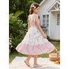 image:imageGRACE KARIN Girls Hawaiian Dress Floral Chiffon ALine Sleeveless Summer Sundress for Beach Vacation Party 716Colorblock Garden
