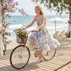 image:imageGRACE KARIN Girls Hawaiian Dress Floral Chiffon ALine Sleeveless Summer Sundress for Beach Vacation Party 716Multicolor