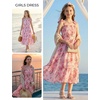 image:imageGRACE KARIN Girls Hawaiian Dress Floral Chiffon ALine Sleeveless Summer Sundress for Beach Vacation Party 716Pink Floral Green Leaf