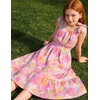 image:imageGRACE KARIN Girls Hawaiian Dress Floral Chiffon ALine Sleeveless Summer Sundress for Beach Vacation Party 716Tropical Purple Floral