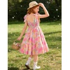 image:imageGRACE KARIN Girls Hawaiian Dress Floral Chiffon ALine Sleeveless Summer Sundress for Beach Vacation Party 716Tropical Purple Floral