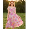 image:imageGRACE KARIN Girls Hawaiian Dress Floral Chiffon ALine Sleeveless Summer Sundress for Beach Vacation Party 716Tropical Purple Floral
