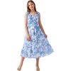 image:imageGRACE KARIN Girls Hawaiian Dress Floral Chiffon ALine Sleeveless Summer Sundress for Beach Vacation Party 716White Blue Tree Print