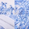 image:imageGRACE KARIN Girls Hawaiian Dress Floral Chiffon ALine Sleeveless Summer Sundress for Beach Vacation Party 716White Blue Tree Print