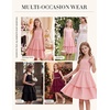 image:imageGRACE KARIN Girls Party Dress Birthday Sparkly Semi Formal Dresses 614Y  Stretchy Fabric Square Neck Bow Straps Beaded Waist Front Double Layer Skirt Hidden Back Zipper for Wedding PageantBlack