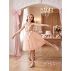 image:imageGRACE KARIN Girls Sequin Tulle Halter Dress Party Formal Gown  Sparkly Glitter Sequins Soft Tulle Skirt Satin Bow Belt KneeLength Hidden Zipper Back for Birthday Wedding PageantRose Gold