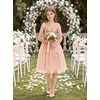 image:imageGRACE KARIN Girls Sequin Tulle Halter Dress Party Formal Gown  Sparkly Glitter Sequins Soft Tulle Skirt Satin Bow Belt KneeLength Hidden Zipper Back for Birthday Wedding PageantRose Gold