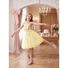 image:imageGRACE KARIN Girls Sequin Tulle Halter Dress Party Formal Gown  Sparkly Glitter Sequins Soft Tulle Skirt Satin Bow Belt KneeLength Hidden Zipper Back for Birthday Wedding PageantChampagne Gold