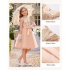 image:imageGRACE KARIN Girls Sequin Tulle Halter Dress Party Formal Gown  Sparkly Glitter Sequins Soft Tulle Skirt Satin Bow Belt KneeLength Hidden Zipper Back for Birthday Wedding PageantRose Gold