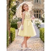 image:imageGRACE KARIN Girls Sequin Tulle Halter Dress Party Formal Gown  Sparkly Glitter Sequins Soft Tulle Skirt Satin Bow Belt KneeLength Hidden Zipper Back for Birthday Wedding PageantChampagne Gold
