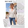image:imageGRACE KARIN Mesh Long Sleeve Tops for WomenWrap V Neck Boho Top Dressy CasualRuched Floral Blouses Fall Fashion ClothesBeige White