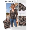 image:imageGRACE KARIN Mesh Long Sleeve Tops for WomenWrap V Neck Boho Top Dressy CasualRuched Floral Blouses Fall Fashion ClothesDark Coffee