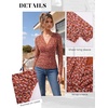 image:imageGRACE KARIN Mesh Long Sleeve Tops for WomenWrap V Neck Boho Top Dressy CasualRuched Floral Blouses Fall Fashion ClothesRed Brown
