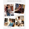 image:imageGRACE KARIN Mesh Long Sleeve Tops for WomenWrap V Neck Boho Top Dressy CasualRuched Floral Blouses Fall Fashion ClothesRed Rose