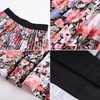 image:imageGRACE KARIN Pleated Midi Skirt for WomenChiffon Elastic High Waist Knee Length SkirtsSwing Flare ALine OutfitsCoffee Floral