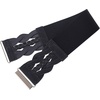 image:imageGRACE KARIN Wide Belts for Women Elastic Waist Belt  3 inch wide stretchy waistband Woven design Golden buckle For dresses skirt Vintage casual boho western styleBlack and Coffee