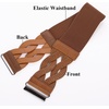 image:imageGRACE KARIN Wide Belts for Women Elastic Waist Belt  3 inch wide stretchy waistband Woven design Golden buckle For dresses skirt Vintage casual boho western styleCognac Brown