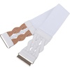 image:imageGRACE KARIN Wide Belts for Women Elastic Waist Belt  3 inch wide stretchy waistband Woven design Golden buckle For dresses skirt Vintage casual boho western styleWhite and Brown
