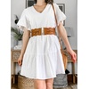 image:imageGRACE KARIN Wide Belts for Women Elastic Waist Belt  3 inch wide stretchy waistband Woven design Golden buckle For dresses skirt Vintage casual boho western styleBrown