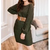 image:imageGRACE KARIN Wide Belts for Women Elastic Waist Belt  3 inch wide stretchy waistband Woven design Golden buckle For dresses skirt Vintage casual boho western styleBrown