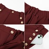 image:imageGRACE KARIN Wide Leg Dress Pants for Women 2026 High Waisted Work Pants Business Casual Buttons Trousers with PocketsBurgundy