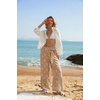 image:imageGRACE KARIN Womens 2026 Summer Wide Leg Palazzo Pants Elastic High Waisted Boho Casual Flowy Beach Pants with PocketsBrown Floral