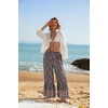 image:imageGRACE KARIN Womens 2026 Summer Wide Leg Palazzo Pants Elastic High Waisted Boho Casual Flowy Beach Pants with PocketsBrown Polka Dot