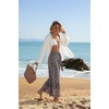 image:imageGRACE KARIN Womens 2026 Summer Wide Leg Palazzo Pants Elastic High Waisted Boho Casual Flowy Beach Pants with PocketsBrown Polka Dot