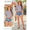 image:imageGRACE KARIN Womens Boho Tops Summer Spring Cotton Floral Blouses Short Sleeve Print Shirts V Neck Beach Vacation Clothes 2026White Blue Orange Floral