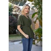 image:imageGRACE KARIN Womens Elegant VNeck Tie Waist Flowy Peplum Shirt Tops  Flatters Pear amp Curvy Figures Soft Breathable Allday True to size Office to Weddings amp Weekend CasualsArmy Green