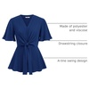 image:imageGRACE KARIN Womens Elegant VNeck Tie Waist Flowy Peplum Shirt Tops  Flatters Pear amp Curvy Figures Soft Breathable Allday True to size Office to Weddings amp Weekend CasualsNavy Blue