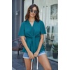 image:imageGRACE KARIN Womens Elegant VNeck Tie Waist Flowy Peplum Shirt Tops  Flatters Pear amp Curvy Figures Soft Breathable Allday True to size Office to Weddings amp Weekend CasualsPeacock Blue