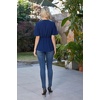 image:imageGRACE KARIN Womens Elegant VNeck Tie Waist Flowy Peplum Shirt Tops  Flatters Pear amp Curvy Figures Soft Breathable Allday True to size Office to Weddings amp Weekend CasualsNavy Blue