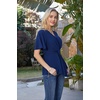 image:imageGRACE KARIN Womens Elegant VNeck Tie Waist Flowy Peplum Shirt Tops  Flatters Pear amp Curvy Figures Soft Breathable Allday True to size Office to Weddings amp Weekend CasualsNavy Blue