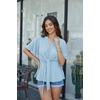 image:imageGRACE KARIN Womens Elegant VNeck Tie Waist Flowy Peplum Shirt Tops  Flatters Pear amp Curvy Figures Soft Breathable Allday True to size Office to Weddings amp Weekend CasualsLight Blue