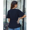 image:imageGRACE KARIN Womens Elegant VNeck Tie Waist Flowy Peplum Shirt Tops  Flatters Pear amp Curvy Figures Soft Breathable Allday True to size Office to Weddings amp Weekend CasualsNavy Blue1